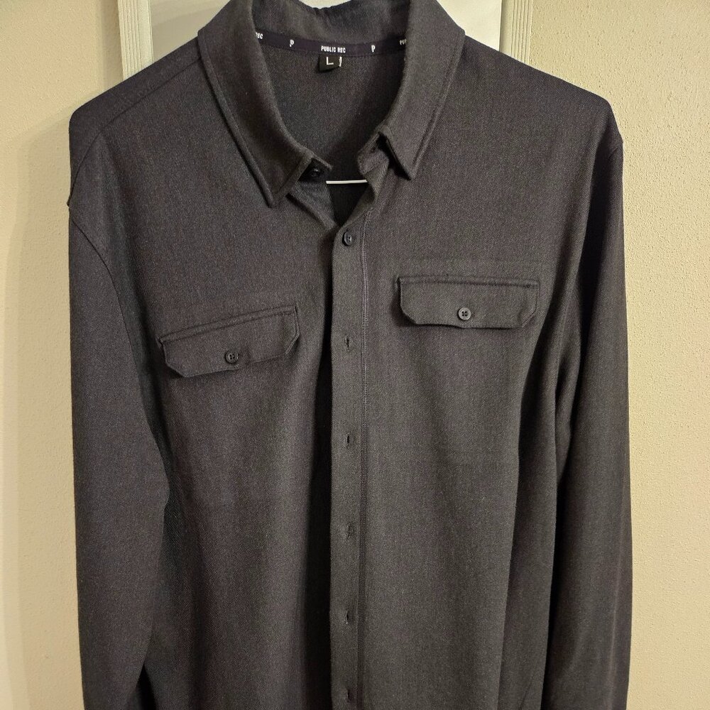 Public Rec Stretch Thermal Button Down